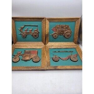 Car Wagon Old Vehicle Ideal Originals of Southern California Wall Decor set Of 4